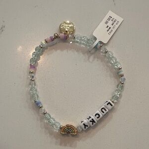 Lucky Beaded Rainbow Bracelet in Light Blue and Multicolor